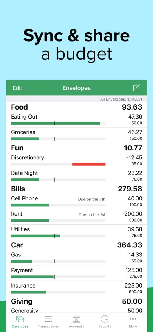 Goodbudget first US iPhone App Store listing screenshot