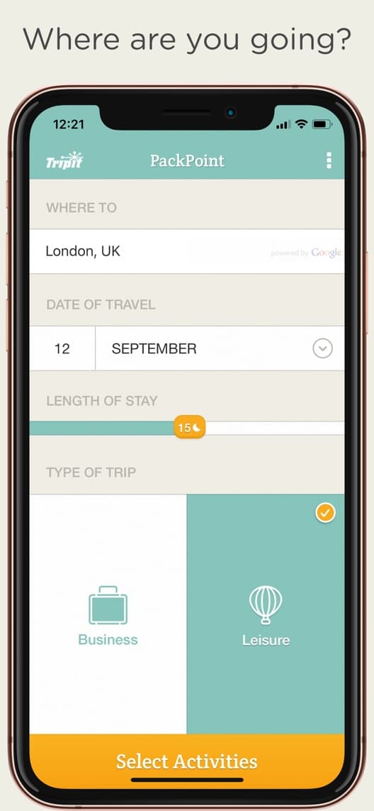 PackPoint first US iPhone App Store listing screenshot