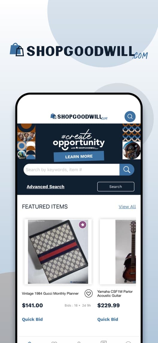 ShopGoodwill first US iPhone App Store listing screenshot