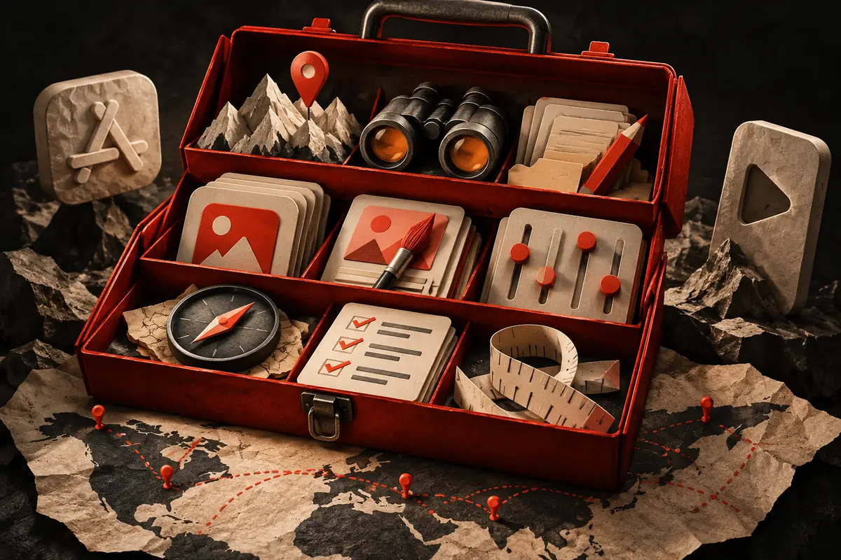 An open ASO toolkit holds creative, research, measurement and review materials.